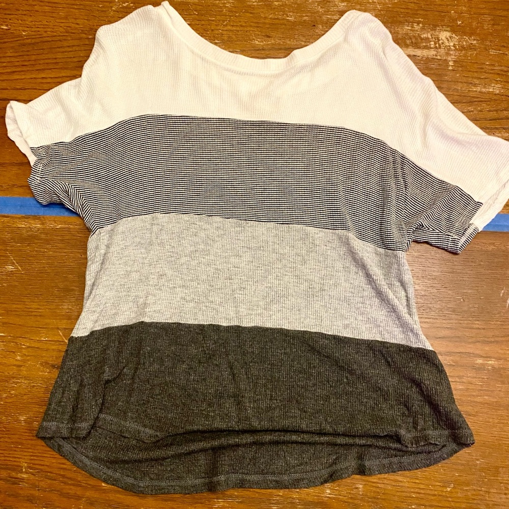 Blu Pepper Chunky Striped Shirt - Greyscale